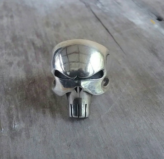 Punisher skull ring,925 solid sterling silver,chu… - image 1