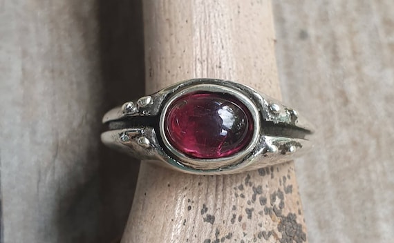 Amethyst ring,sterling silver,rustic industrial  … - image 5
