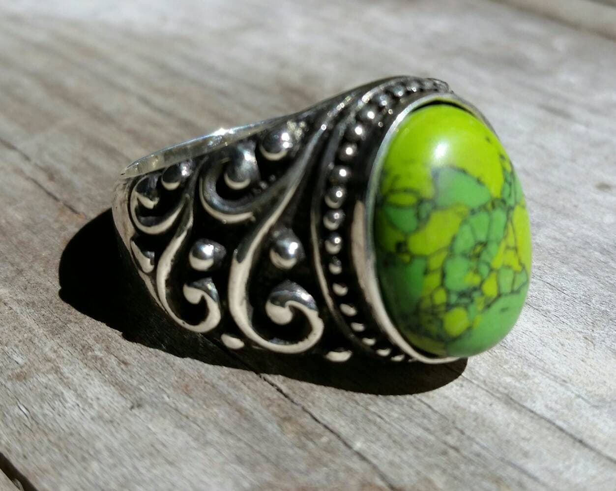 Green turquoise shop ring