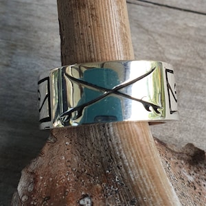 Chunky surf board ring,sterling silver,surfer ring,wave ring,surf,surfing,wave wedding ring,surf board band,