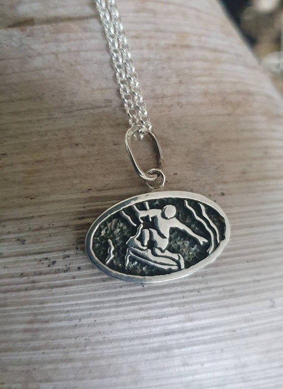 Surfer pendant,Surfboard rider,925 sterling silver,surfer charm,handmade,