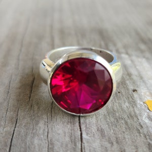 Large cz ring,sterling silver,chunky ring,zircon boho,gemstone ring,handmade,cubic zirconia ring,modern