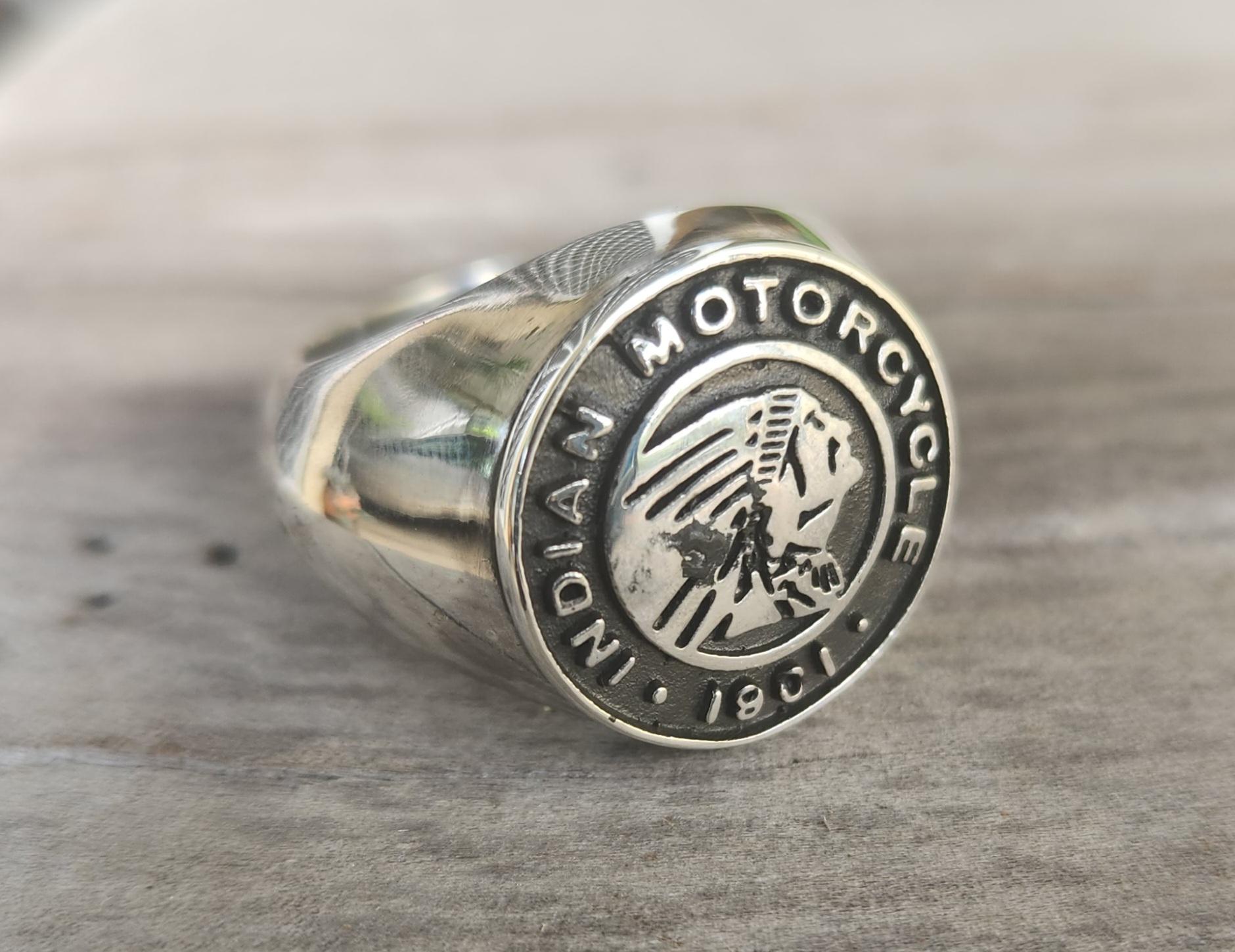 Indian Motorcycle Ring,vintage,925 Sterling Silver,chunky Heavy 