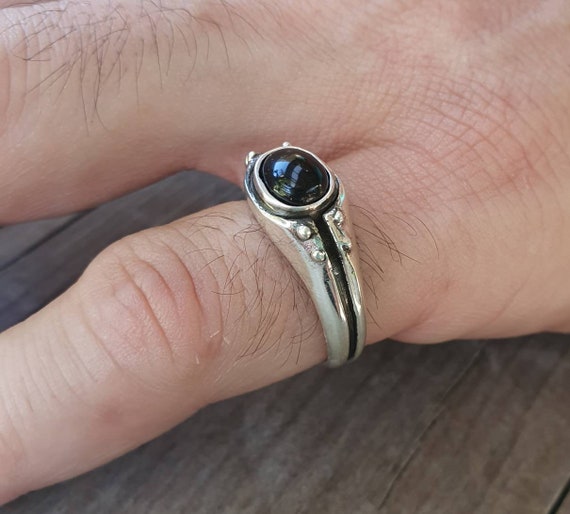 Amethyst ring,sterling silver,rustic industrial  … - image 8