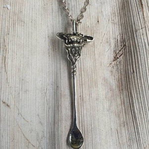 Gremlin head  pendant,small spice sp oon,solid sterling silver, handmade  collectors salt spoon,retro vintage style .