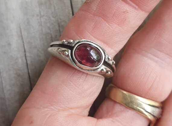 Amethyst ring,sterling silver,rustic industrial  … - image 9