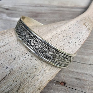 Silber Manschette Armband,Sterling Silber,Armreif,tribal Twist,unisex,boho,handgemacht