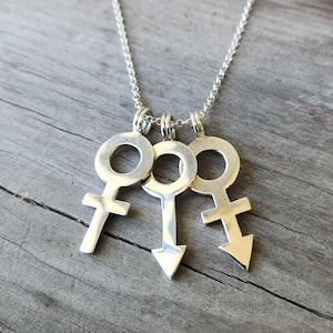 Male female gender symbol,925 sterling silver,female or male pendant, mars ,venus.male symbol,sex symbol,mans fashion,unisex gender pendant,