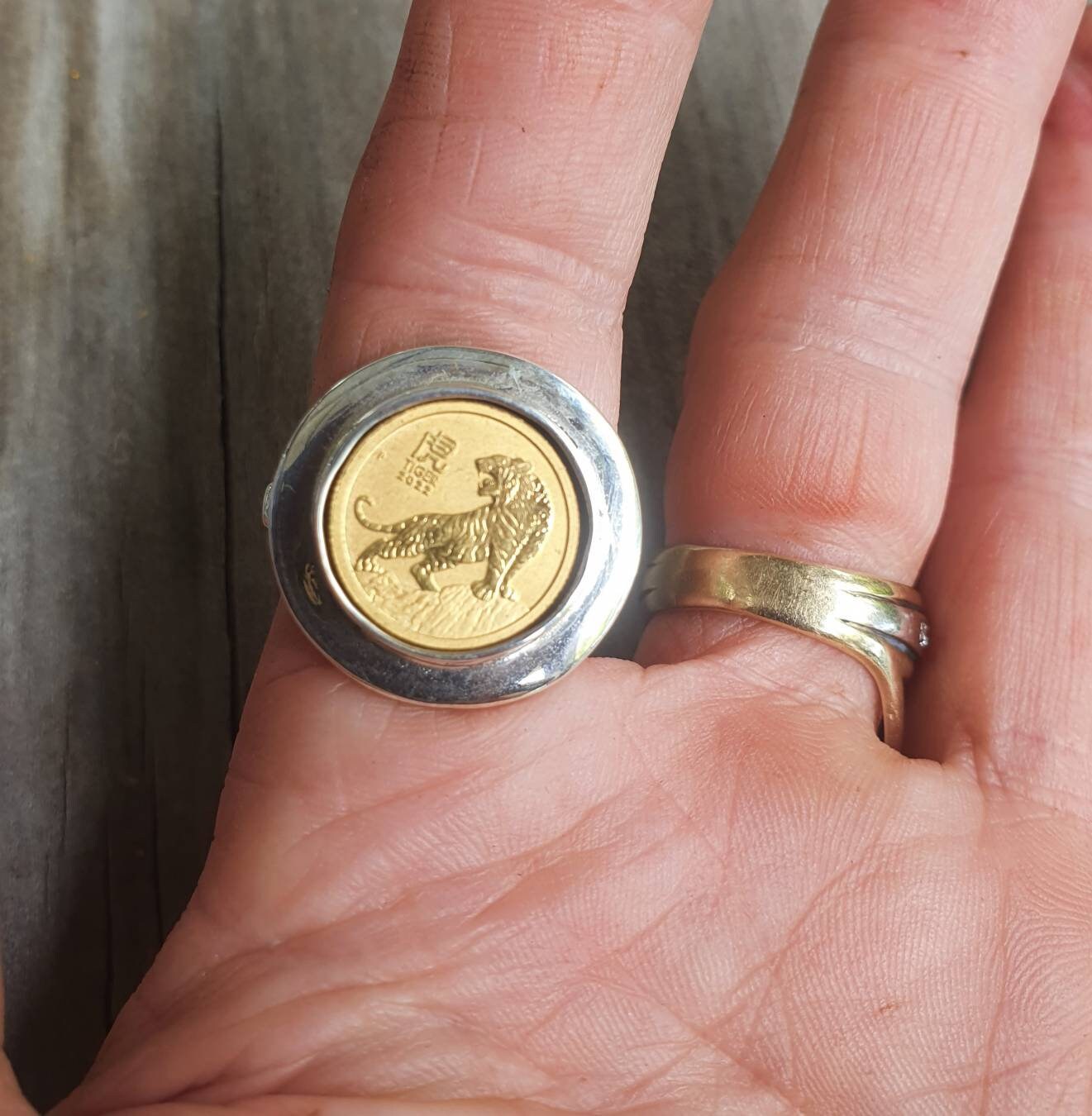 Coin Ring,1/20 Onze Gold Coin 2022 ,year of the Tiger ,perth