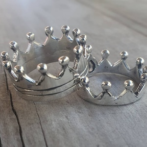 crown ring,solid sterling.11mm wide ,rockabilly,boho style,