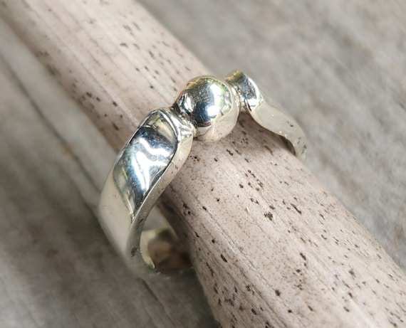 Small 925 Silver Ball Ring, Pinkie Ring,solid Sterling Silver Band 