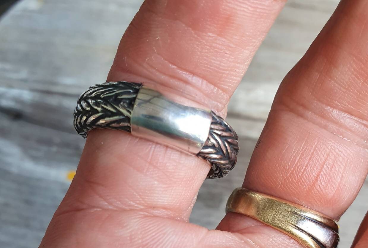 Chunky Silver Ring,sterling Silver,rustic,rounded Band