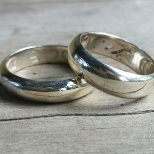 Silver band,solid,sterling silver ring,5.5mm half round band,wedding, dress ring,boho,unisex,handmade,d shape ring,chunky ring,