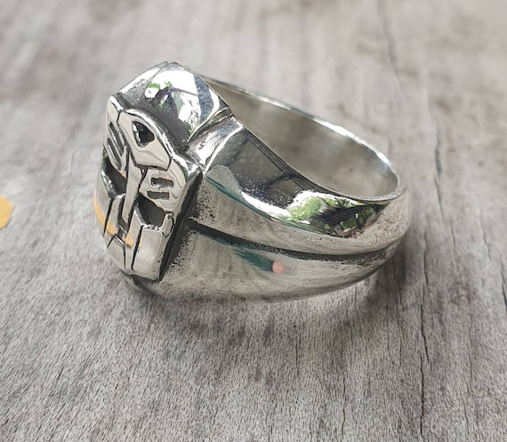 Robot ring,solid 925 sterling silver, chunky ring… - image 3