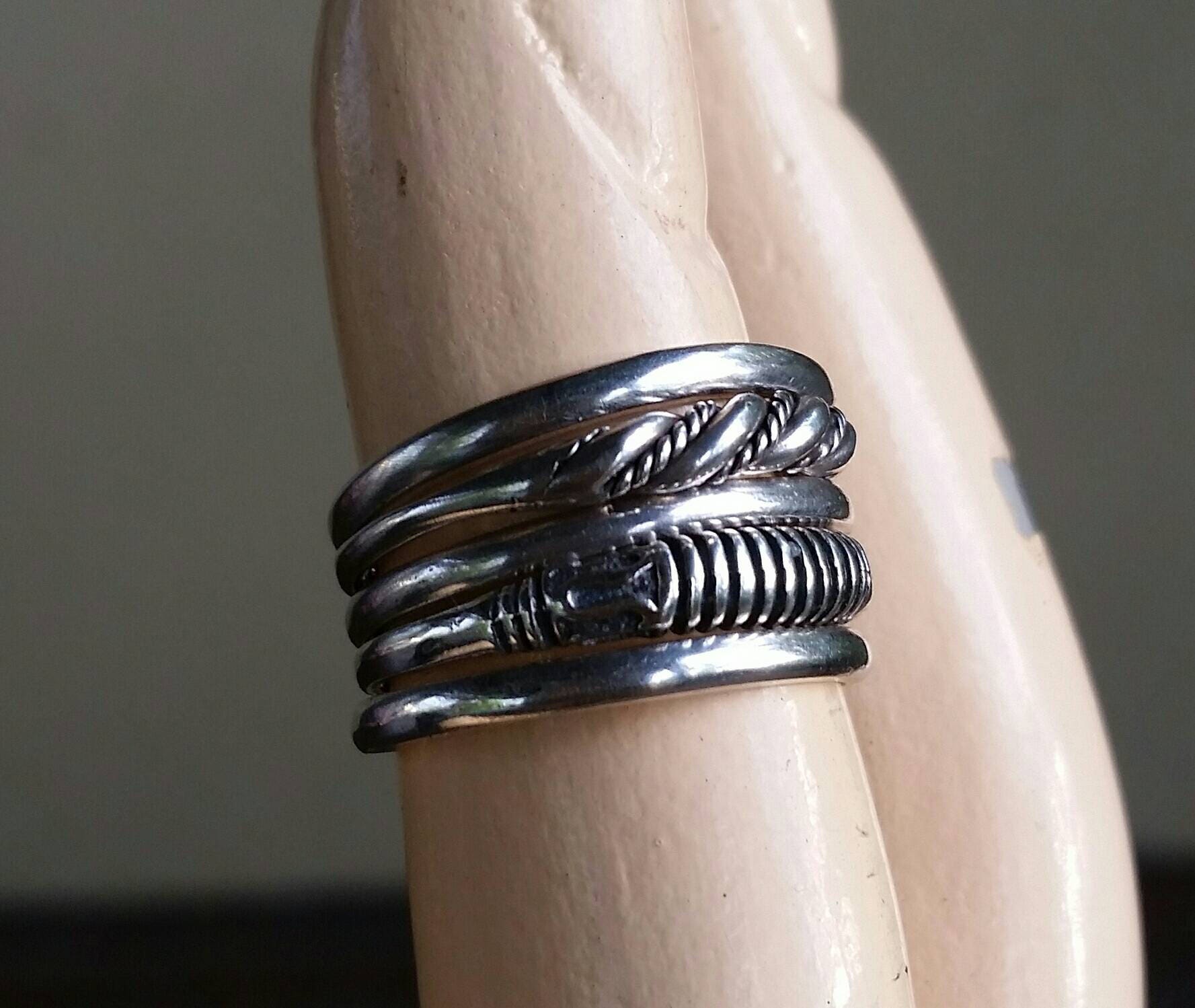 Anillo De Plata De Ley Labrado Filigrana - Mejor Precio