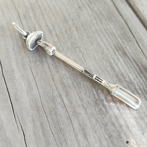 Mushroom pendant,spoon pendant,sterling silver,toadstool key ring,solid silver,small spice spoon,handmade  unique, collectors,