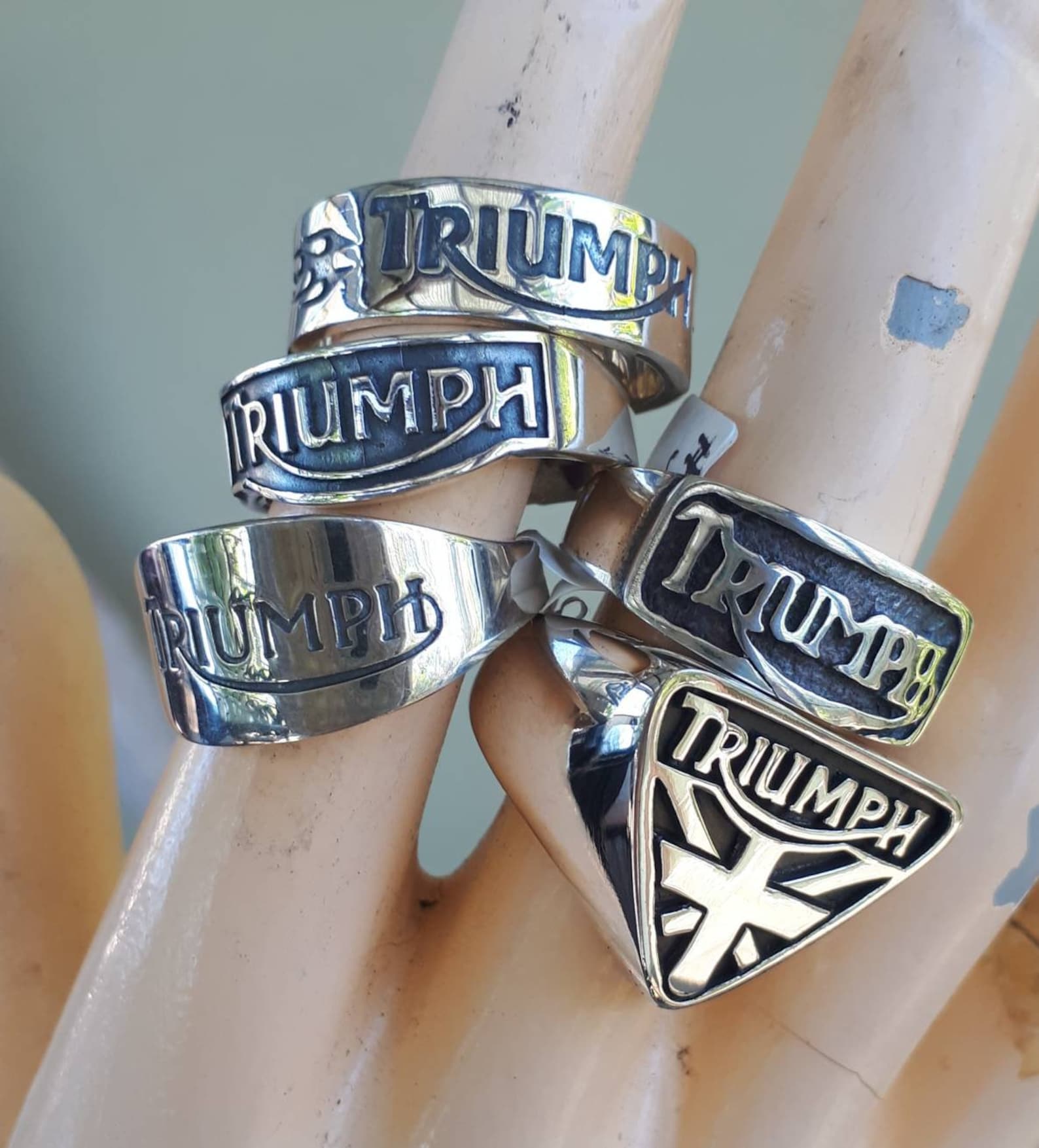 Triumph Ringbikersterling Silverwedding Etsy