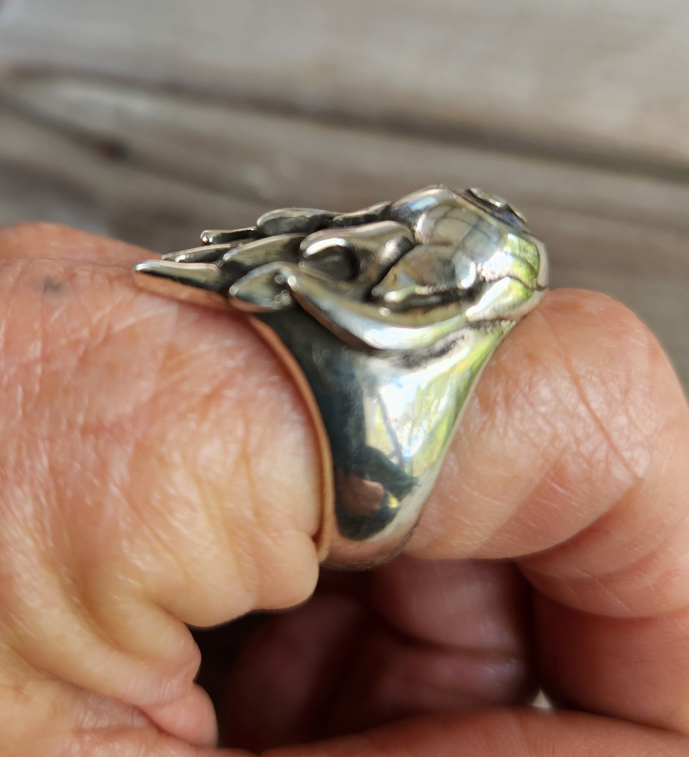 Eight Ball Flame Ring,solid Sterling Silver, Pool,billards,muscle Car ...