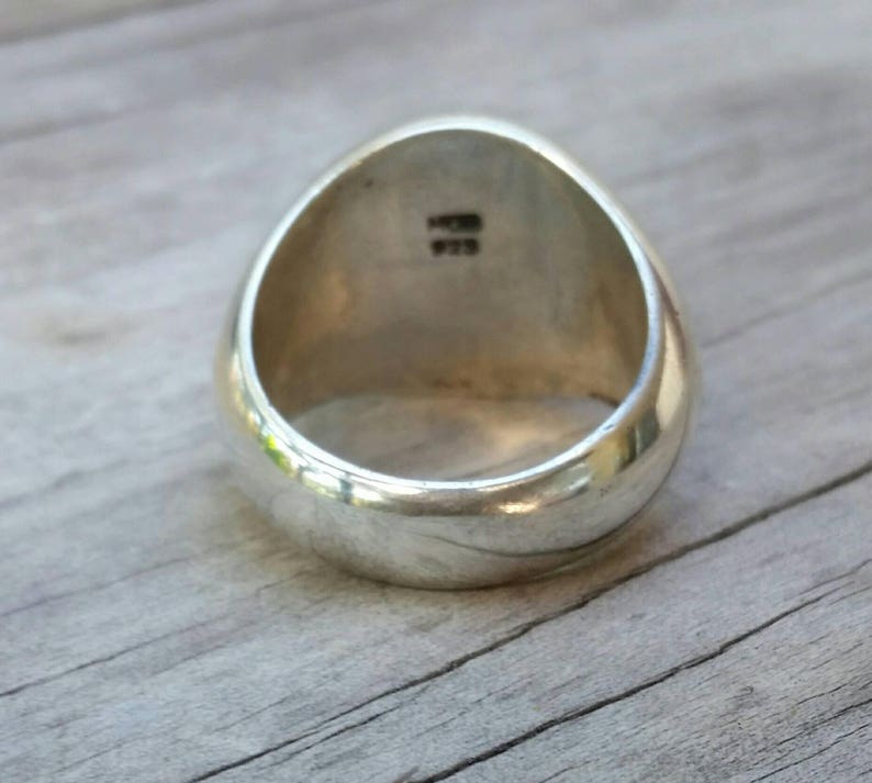 Large Anarchy Ring Sterling Silverrebel Steampunk Punk | Etsy