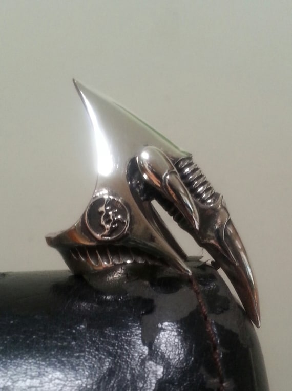 Geiger Ring,claw,sterling Silver,large,chunky Ring,long Ring Geiger Ring,claw,sterling Silver,large,chunky Ring,long Ring