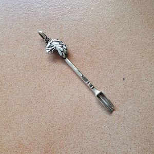 Eagle pendant, spoon pendant,sterling silver,spoon key ring,solid silver,small spice spoon,handmade  unique, collectors,