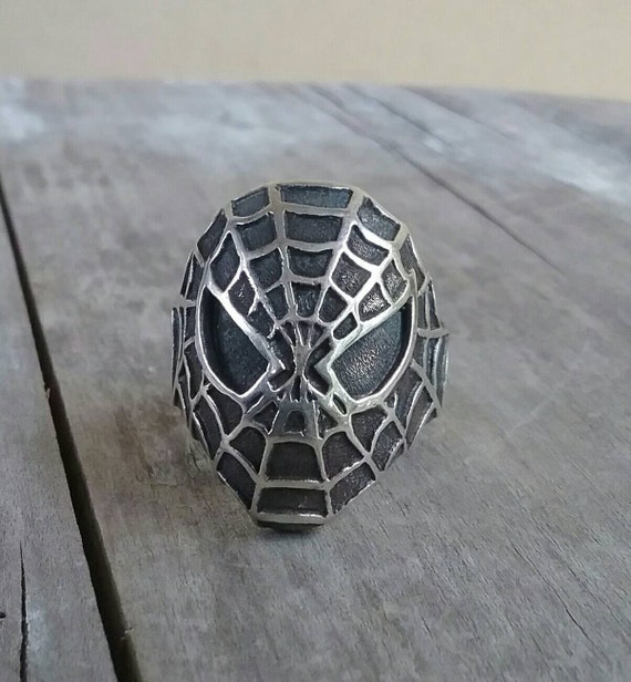 Large Spiderman ring,comic,sterling silver,superhe