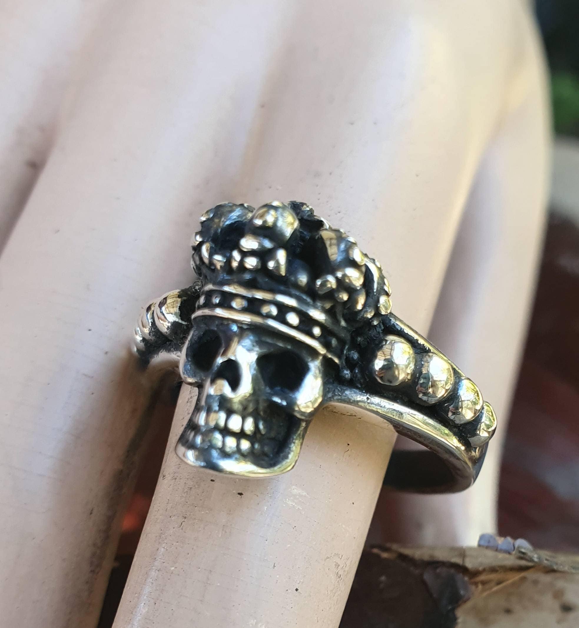 Guardian Skull Ring with Crown | Sterling Silver Skull Ring | NightRider  Jewery