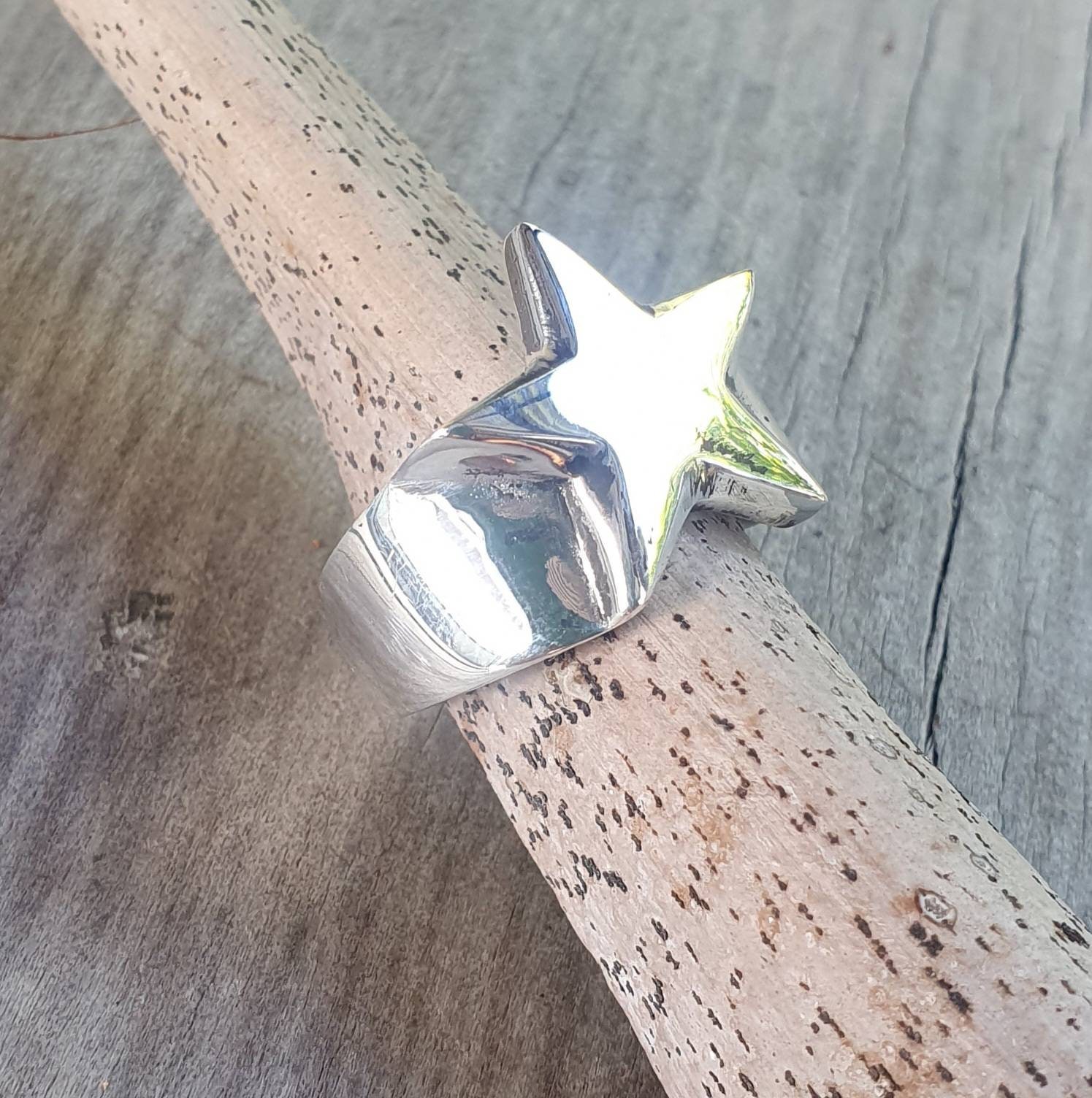 MNML GOTHIC STAR STERLING シルバー リング 送料込み Star Ring,sterling Silver,med,flat Star,5 Pointed Star