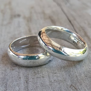 Silver band,solid,sterling silver ring,6mm half round band,wedding, dress ring,boho,unisex,handmade,d shape ring,chunky ring,