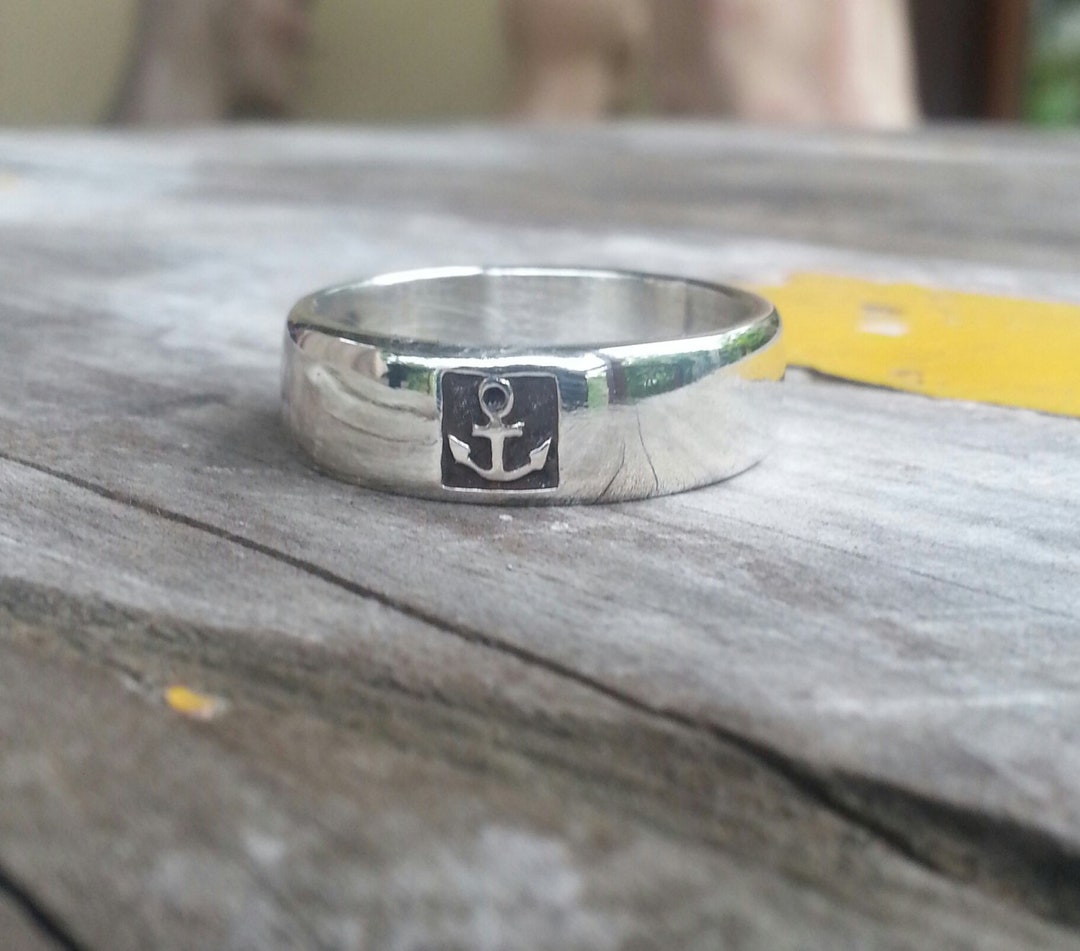 Nautical Rope Anchor Rings Anchor Ring, Nautical,sailor, Rockabilly,sterling Silver,hand Made ...