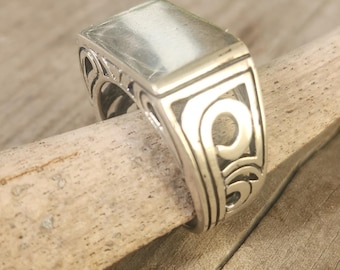 Silver Signet ring,925 sterling silver,12 mm wide,blank ring,unisex