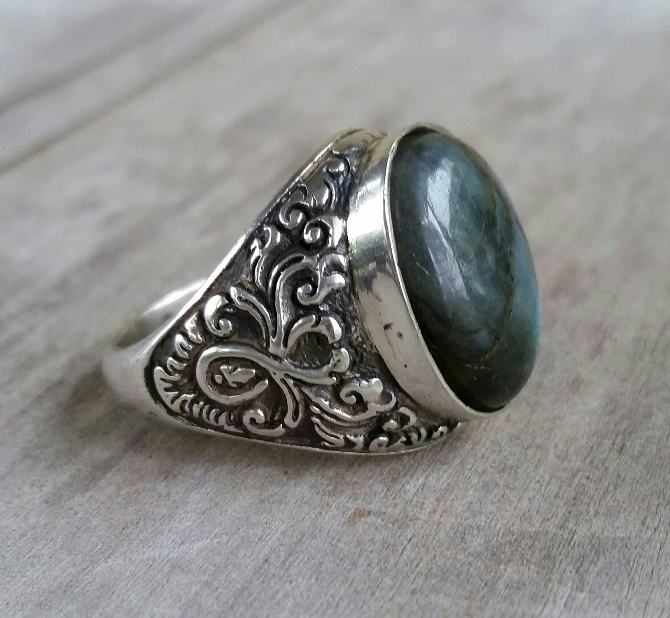Labradorite Ring, Sterling Silver,chunky Ring,wedding Dress Ring ...