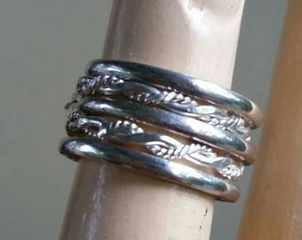 Sterling silver stacking rings twisted wire