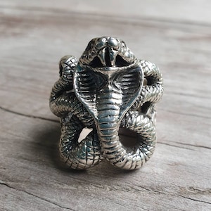 Cobra Snake ring,large ring,sterling silver, serpent ring,chunky ring