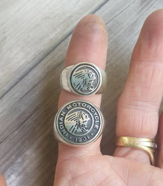 SILVER925 INDIAN DESIGN BIG RING/シルバーリング Indian Motorcycle Ring,vintage,925 Sterling Silver,chunky Heavy