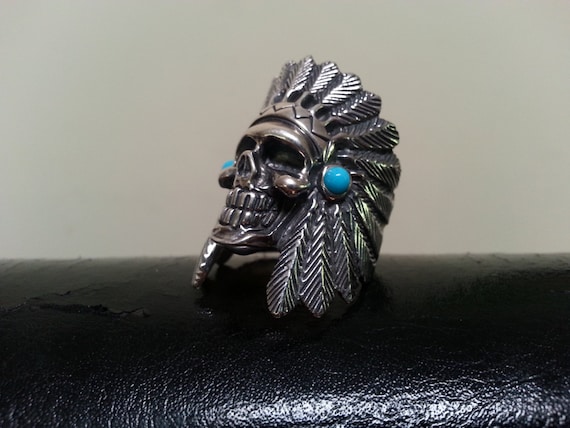 Native american clearance skull ring