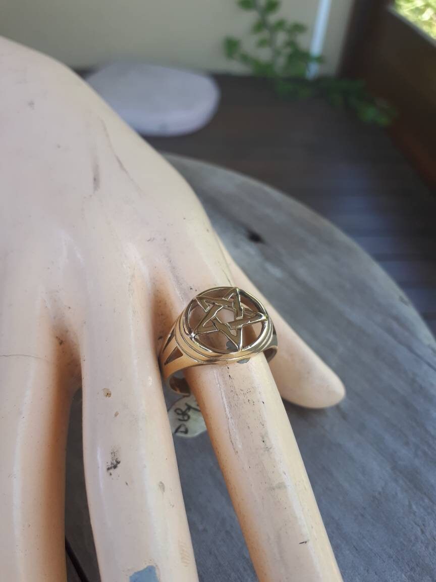 Gold Ripentagram Ring Gold Pentagram Ring9k9ct Gold Ring - Etsy Australia