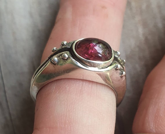 Amethyst ring,sterling silver,rustic industrial  … - image 10