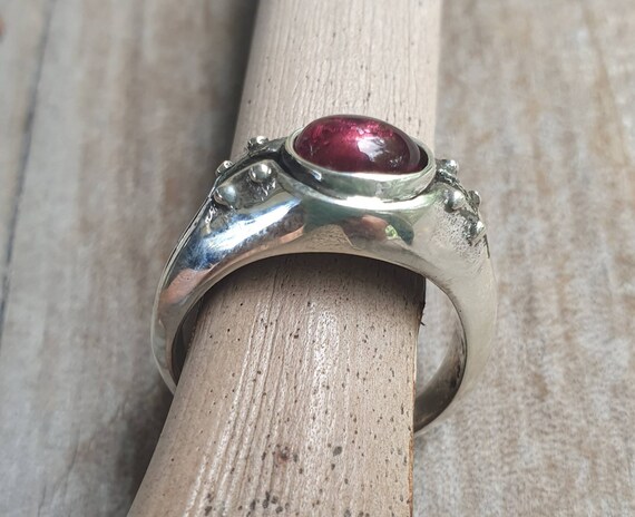 Amethyst ring,sterling silver,rustic industrial  … - image 6