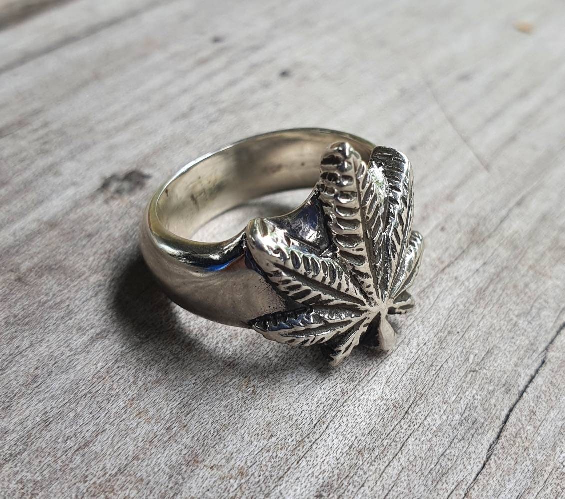 Weed マリファナ ビンテージリング 指輪 K10 シルバー