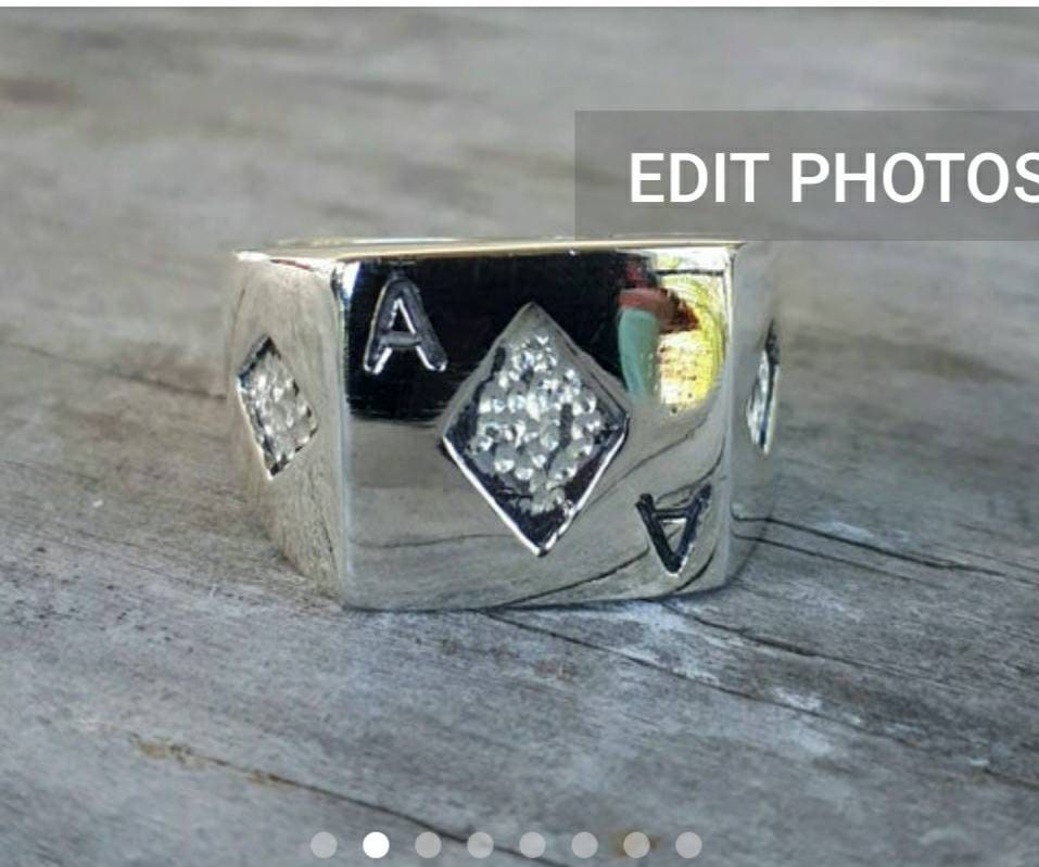 Ace Rings,full Set,4 Sterling Silver Rings, Gambling, Cards,oxidized ...