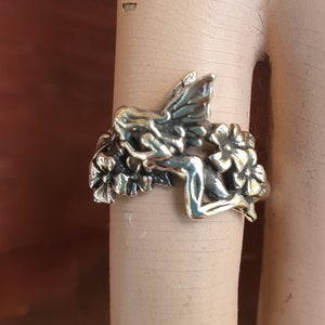Anillo pequeño de hada, duendecillo, bosque, nueva era, fantasía, plata de ley, ángel, magia, bohemio, ninfa, moda femenina, meñique, gitano, shic, diosa.
