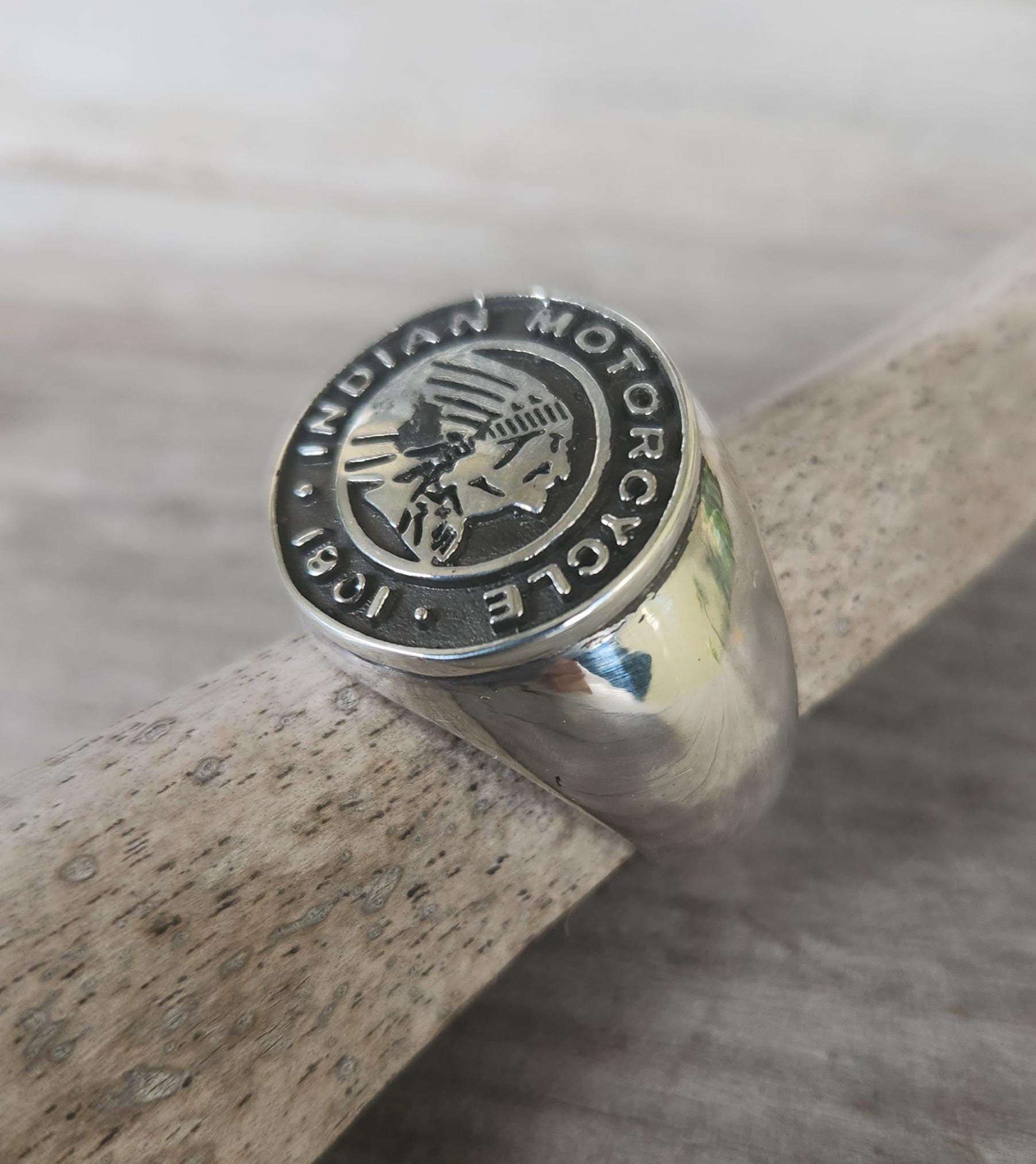 Indian motorcycle ring,vintage,925 sterling silver,chunky heavy 