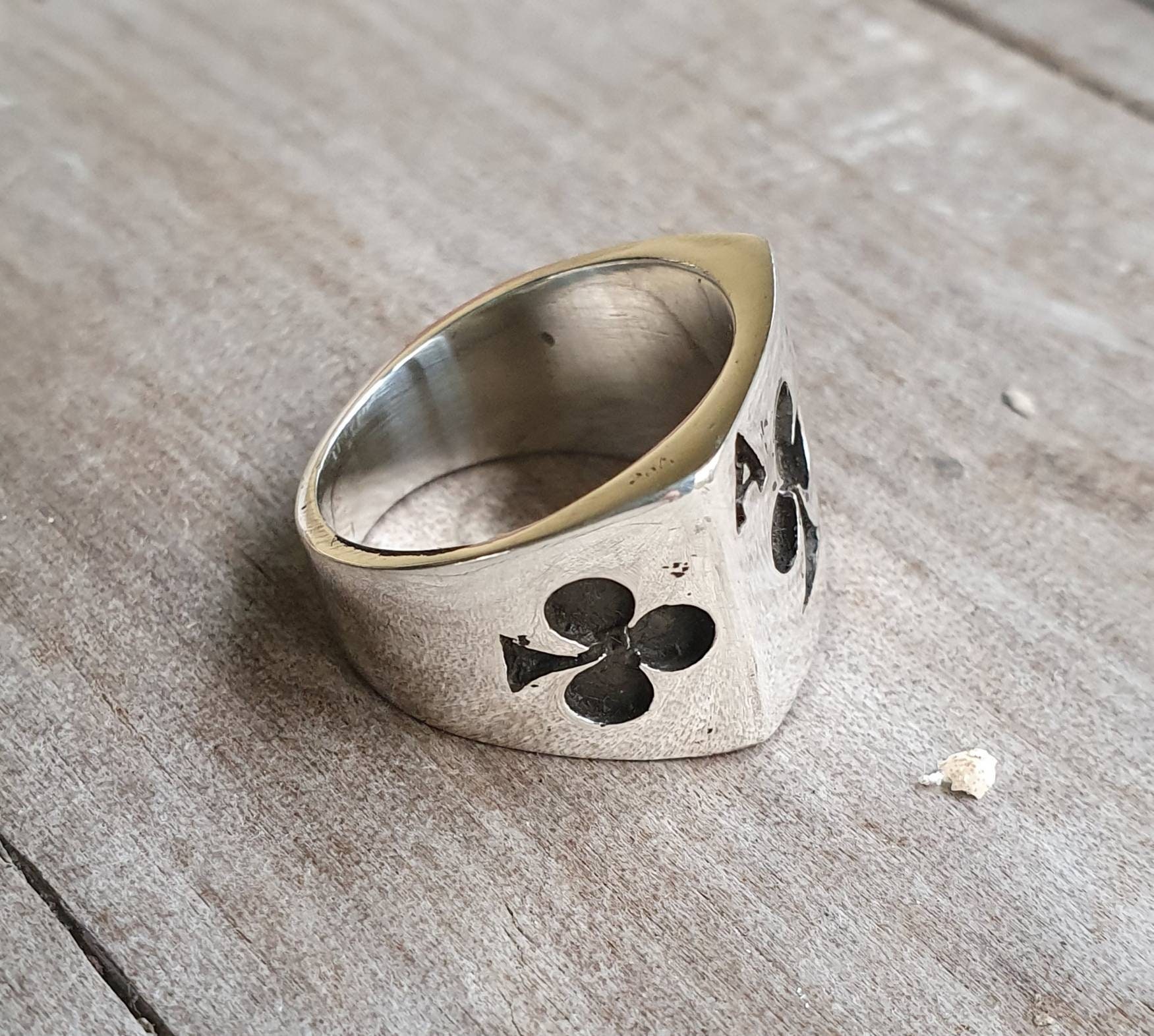 Ace Rings,full Set,4 Sterling Silver Rings, Gambling, Cards,oxidized ...