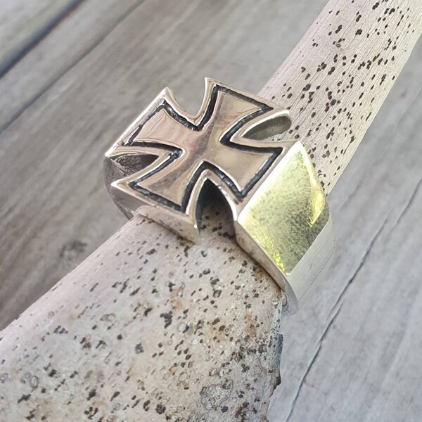 Solid cross ring,sterling silver,chopper, even cross,solid chunky ring,Hetfield tribute, steampunk,gothic, Celtic cross, ,knights templar