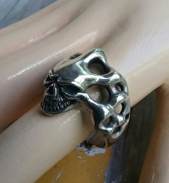 Memento Mor Anllo Plata Cráneo Gótco Joyas Anllo Plata Esterlna