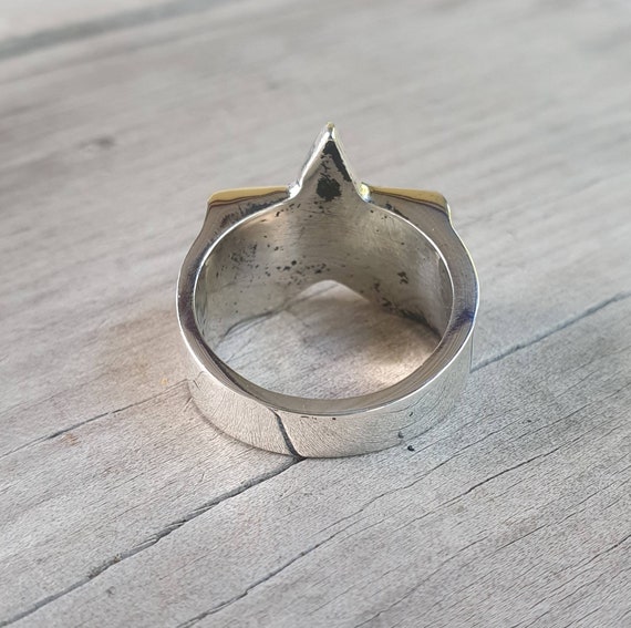 Star Ring,solid Sterling Silver,med,caltex,flat Star,5 Pointed