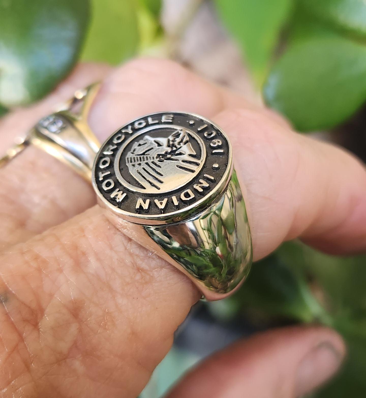 IndianJewelry ＊RINGのみ Indian Motorcycle Ring,925 Sterling Silver,large Heavy 27 Gms