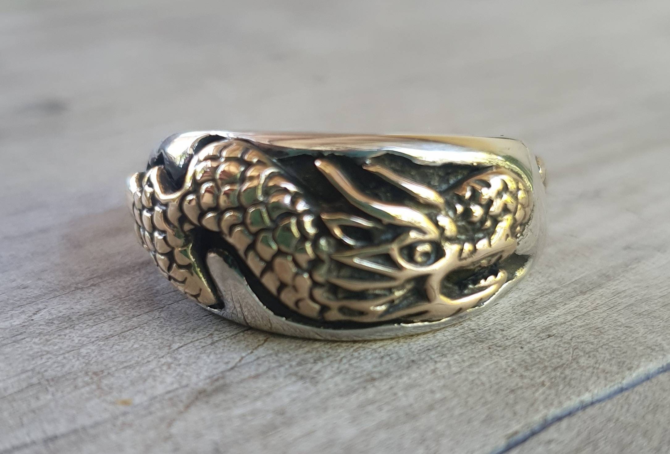 JadeAngel Dragon Ring, Vintage 925 Sterling Silver Dragon Rings for Men  Thai Silver Biker Ring Men Jewelry, silver, Cubic Zirconia: Buy Online at  Best Price in UAE - Amazon.ae