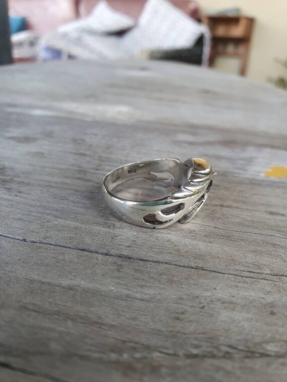 Vintage 925 Plata Retro Halcón Ala Anillo De Águila Anillo Vintage 925 Plata Retro Halcón Ala Anillo De Águila Anillo